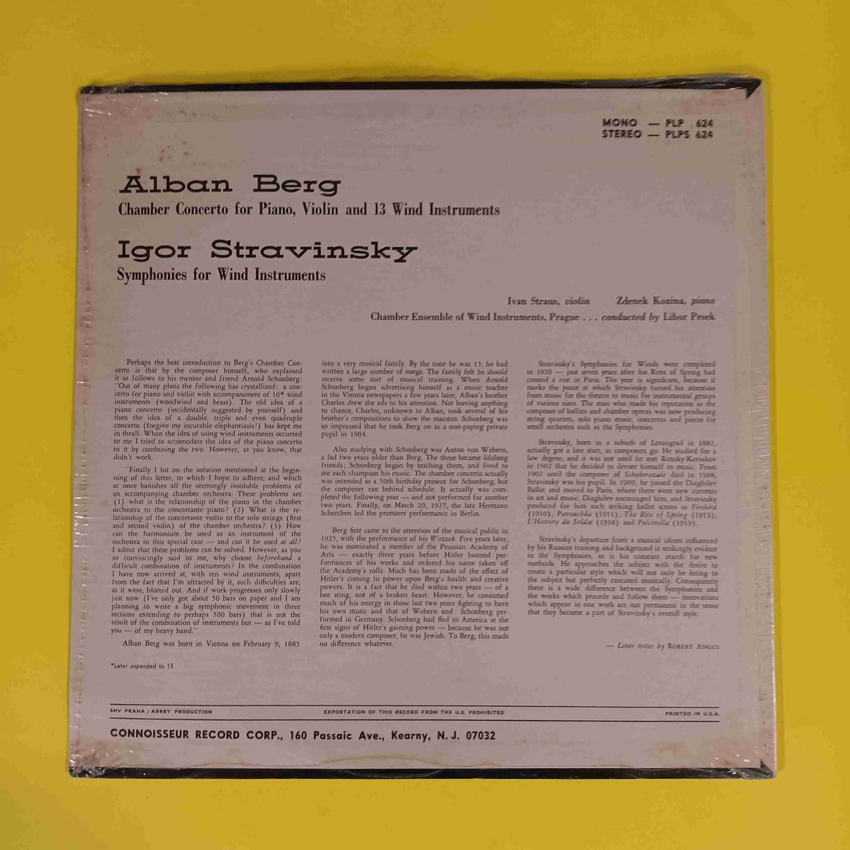 Berg / Stravinsky - Chamber Concerto /Symphonies for Wind Instruments - PLPS 624 New - Sealed - Vinyl Berg / Stravinsky - Chamber Concerto /Symphonies for Wind Instruments - PLPS 624 New - Sealed - Vinyl