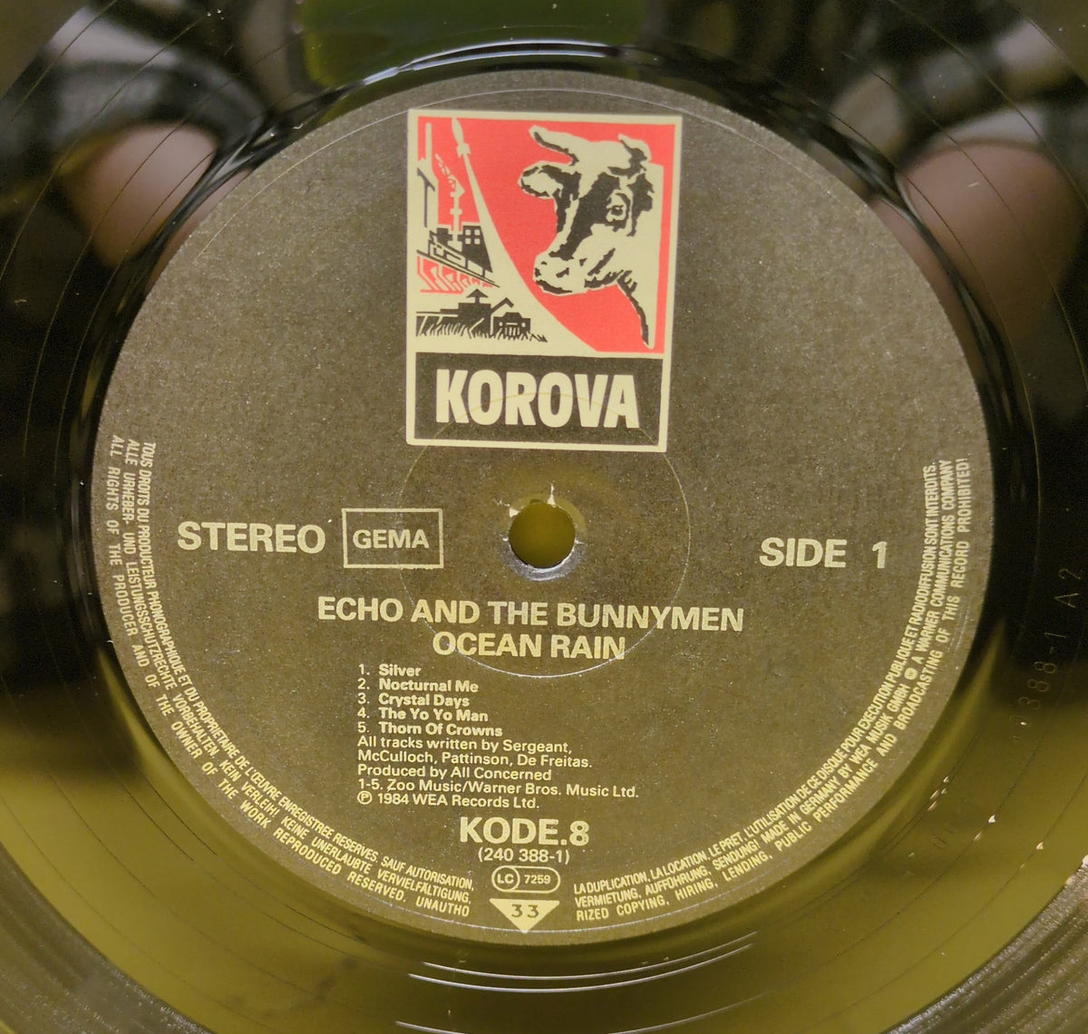 Echo & The Bunnymen - Ocean Rain - 1984 - 240 388-1 Used - VG+ - Vinyl - Germany Import Echo & The Bunnymen - Ocean Rain - 1984 - 240 388-1 Used - VG+ - Vinyl - Germany Import