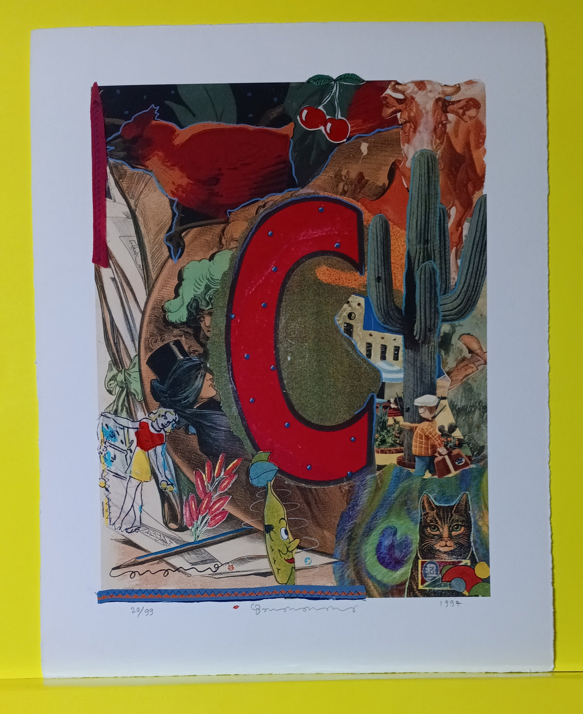 Bruce Helander - Love Letters - Catus Caper "C" - 1997 - New - Art Bruce Helander - Love Letters - Catus Caper "C" - 1997 - New - Art