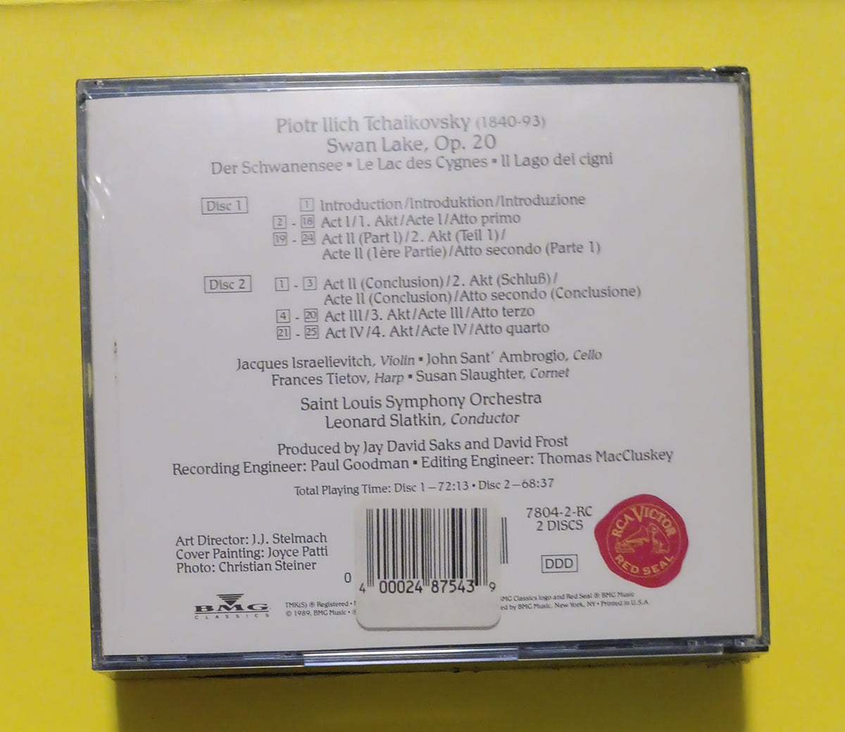 Tchaikovsky- Slatkin, Saint Louis Symphony Orchestra - Swan Lake - 1989 - 7804-2-RC New - Sealed - CDs Tchaikovsky- Slatkin, Saint Louis Symphony Orchestra - Swan Lake - 1989 - 7804-2-RC New - Sealed - CDs