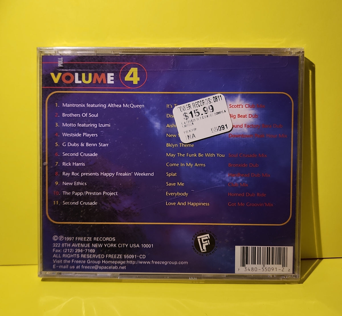 Various - Freeze N.Y.C. Dance Compilation Volume 4 - 1997 - 55091-CD New - Sealed - CDs Various - Freeze N.Y.C. Dance Compilation Volume 4 - 1997 - 55091-CD New - Sealed - CDs