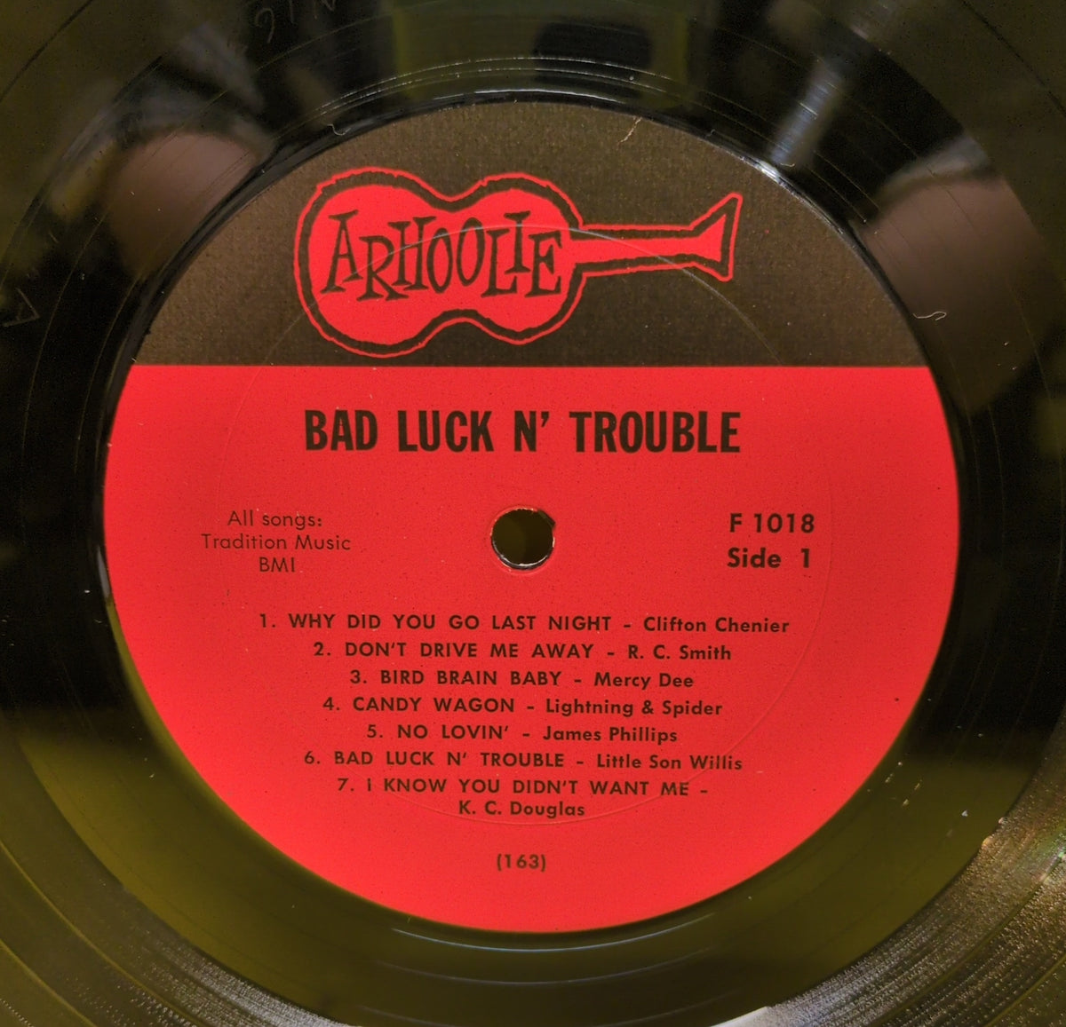 12" LP VG++ Various Artists Bad Luck N' Trouble 1965 Arhoolie F1018 - Side # On Label 12" LP VG++ Various Artists Bad Luck N' Trouble 1965 Arhoolie F1018 - Side # On Label