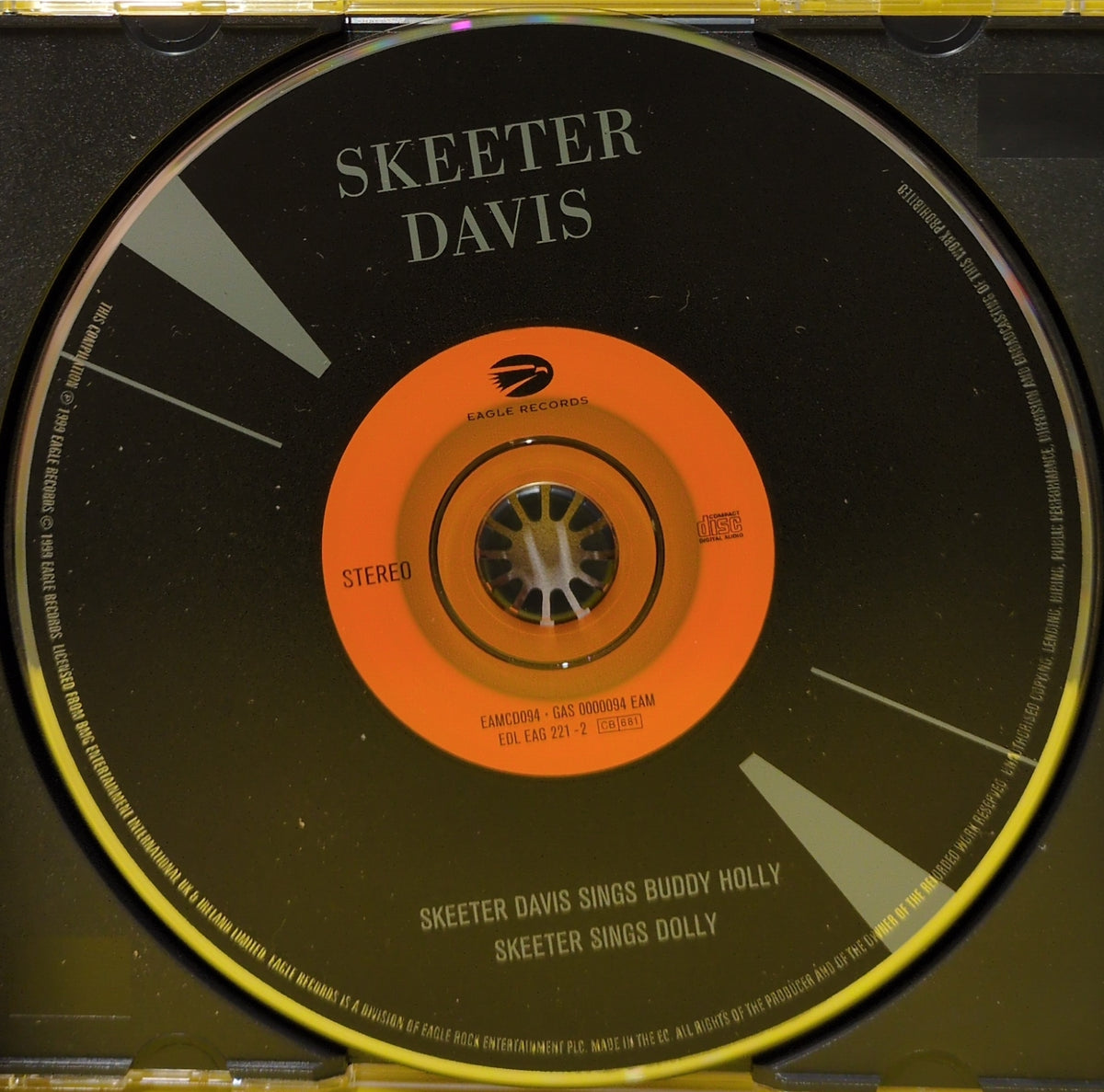 Skeeter Davis - Sings Buddy Holly • Skeeter Sings Dolly - 1999 - EAMCD094 Used - VG++ - CDs Skeeter Davis - Sings Buddy Holly • Skeeter Sings Dolly - 1999 - EAMCD094 Used - VG++ - CDs