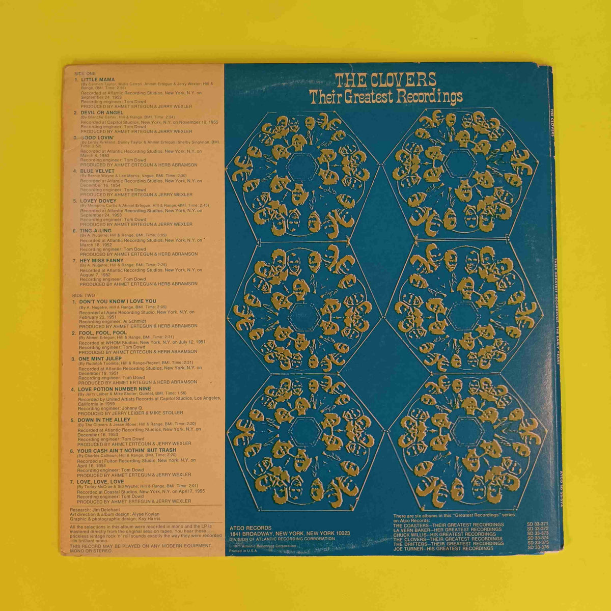 The Clovers - Their Greatest Recordings The Early Years PROMO - 1971 - SD 33-374 Used - VG++ - Vinyl The Clovers - Their Greatest Recordings The Early Years PROMO - 1971 - SD 33-374 Used - VG++ - Vinyl