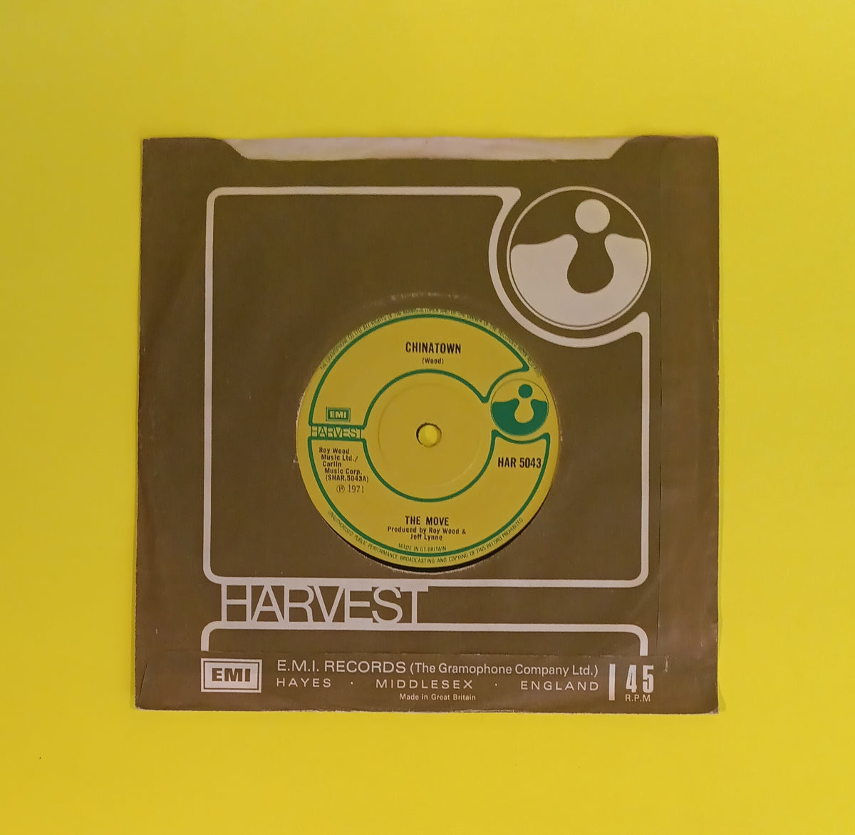 The Move - Chinatown / Down on the Bay (UK 7") - 1971 - HAR 5043 Used - VG++ - Vinyl The Move - Chinatown / Down on the Bay (UK 7") - 1971 - HAR 5043 Used - VG++ - Vinyl