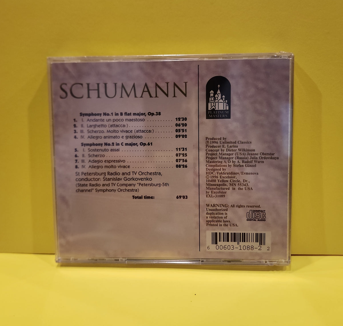 Schumann - Symphony No.1 in B Flat Major Op.38 - 1996 - EXL-31088 New - Sealed - CDs Schumann - Symphony No.1 in B Flat Major Op.38 - 1996 - EXL-31088 New - Sealed - CDs