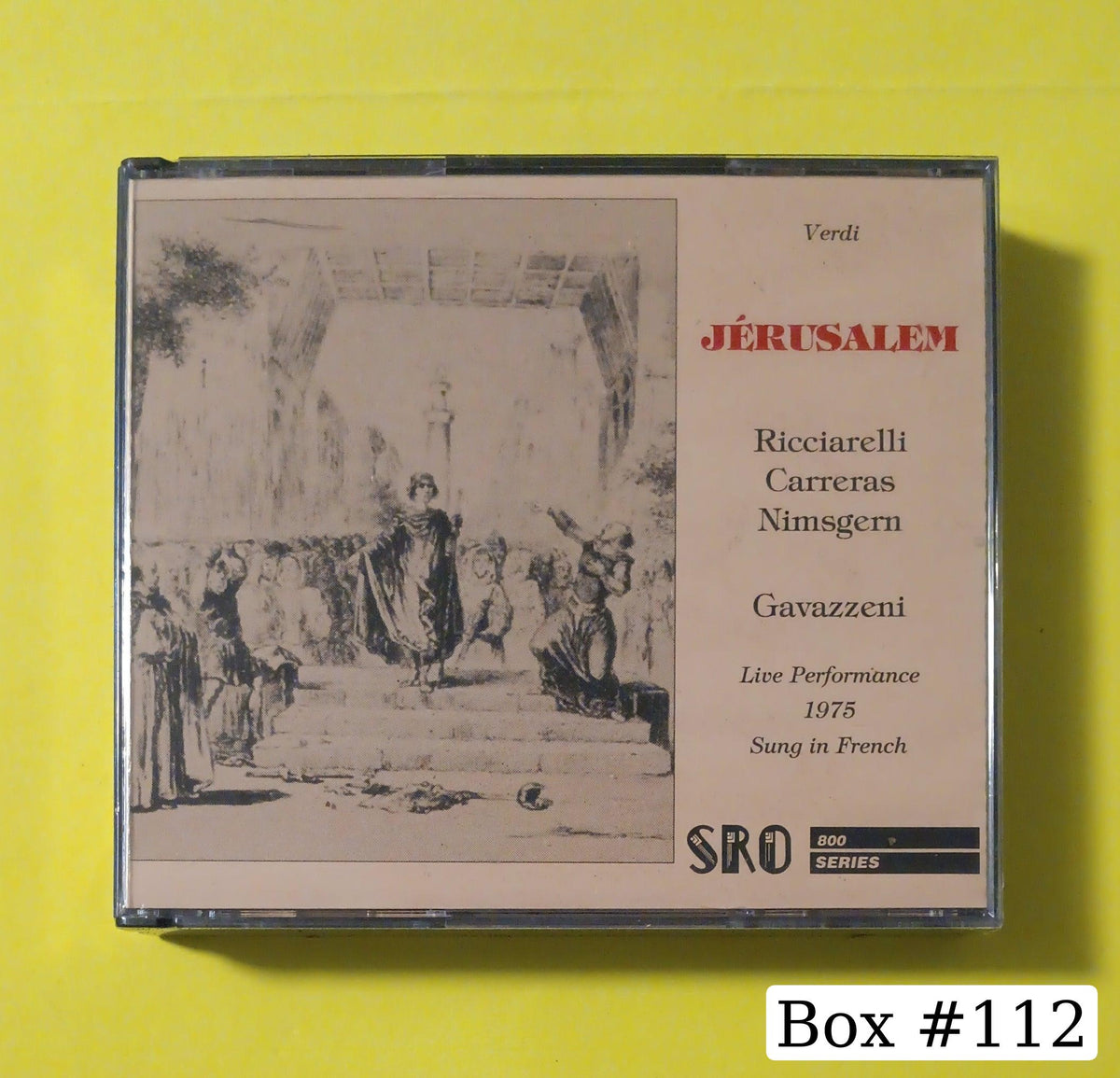 Verdi- Ricciarelli, Carreras, Nimsgern, Gavazzeni - Jérusalem - SRO 828-2 New - Sealed - CDs Verdi- Ricciarelli, Carreras, Nimsgern, Gavazzeni - Jérusalem - SRO 828-2 New - Sealed - CDs