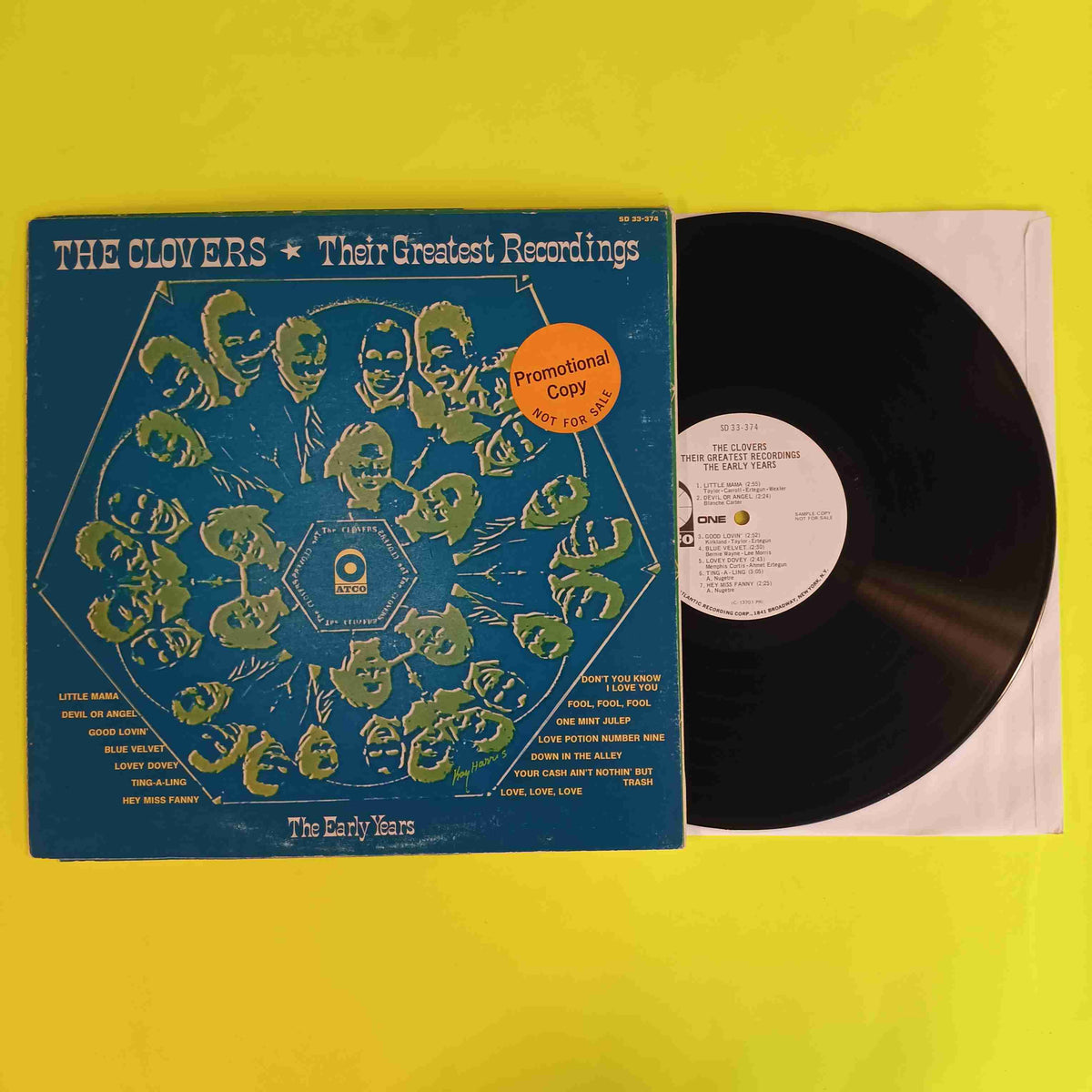 The Clovers - Their Greatest Recordings The Early Years PROMO - 1971 - SD 33-374 Used - VG++ - Vinyl The Clovers - Their Greatest Recordings The Early Years PROMO - 1971 - SD 33-374 Used - VG++ - Vinyl