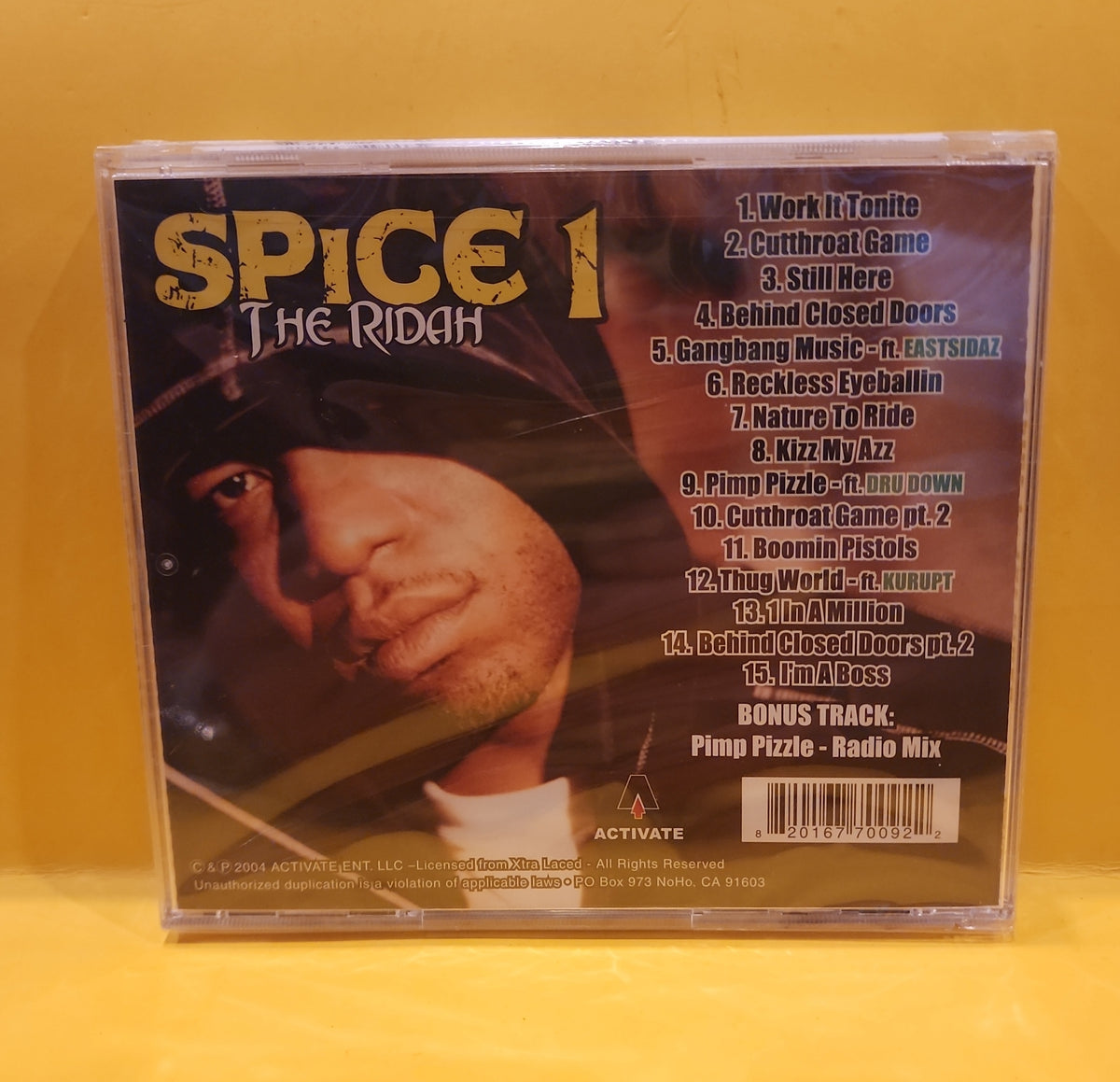 Spice 1 - The Ridah - 2004 - ACT7009 New - Sealed - CDs Spice 1 - The Ridah - 2004 - ACT7009 New - Sealed - CDs