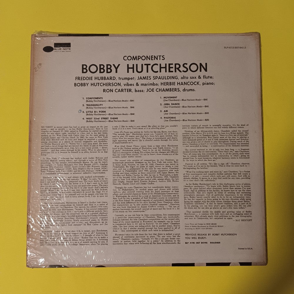 Bobby Hutcherson - Components w. Shrink - 1967 - BST 84213 - Used - VG++ - Vinyl Bobby Hutcherson - Components w. Shrink - 1967 - BST 84213 - Used - VG++ - Vinyl