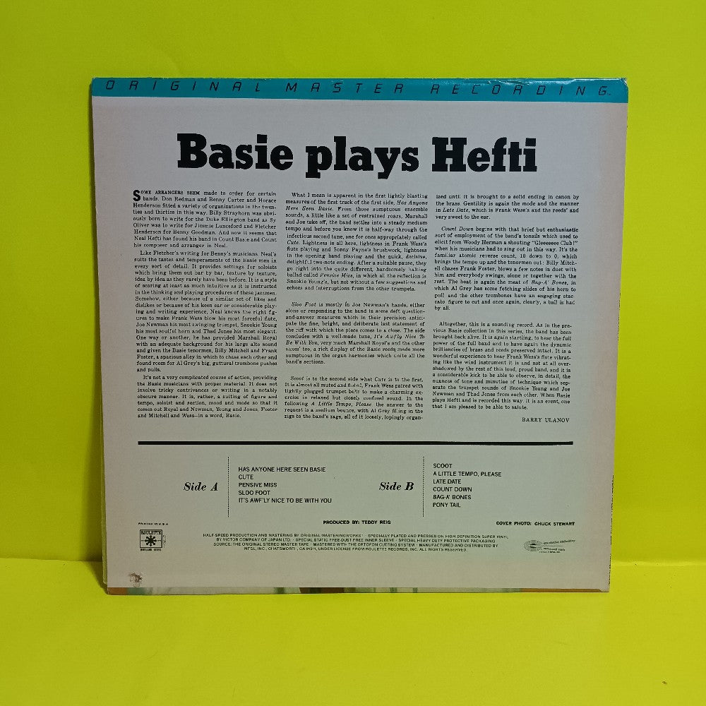 Count Basie - Basie Plays Hefti - 1984 - MFSL1-129 - Original Master Rec Japan - EX - Vinyl Count Basie - Basie Plays Hefti - 1984 - MFSL1-129 - Original Master Rec Japan - EX - Vinyl
