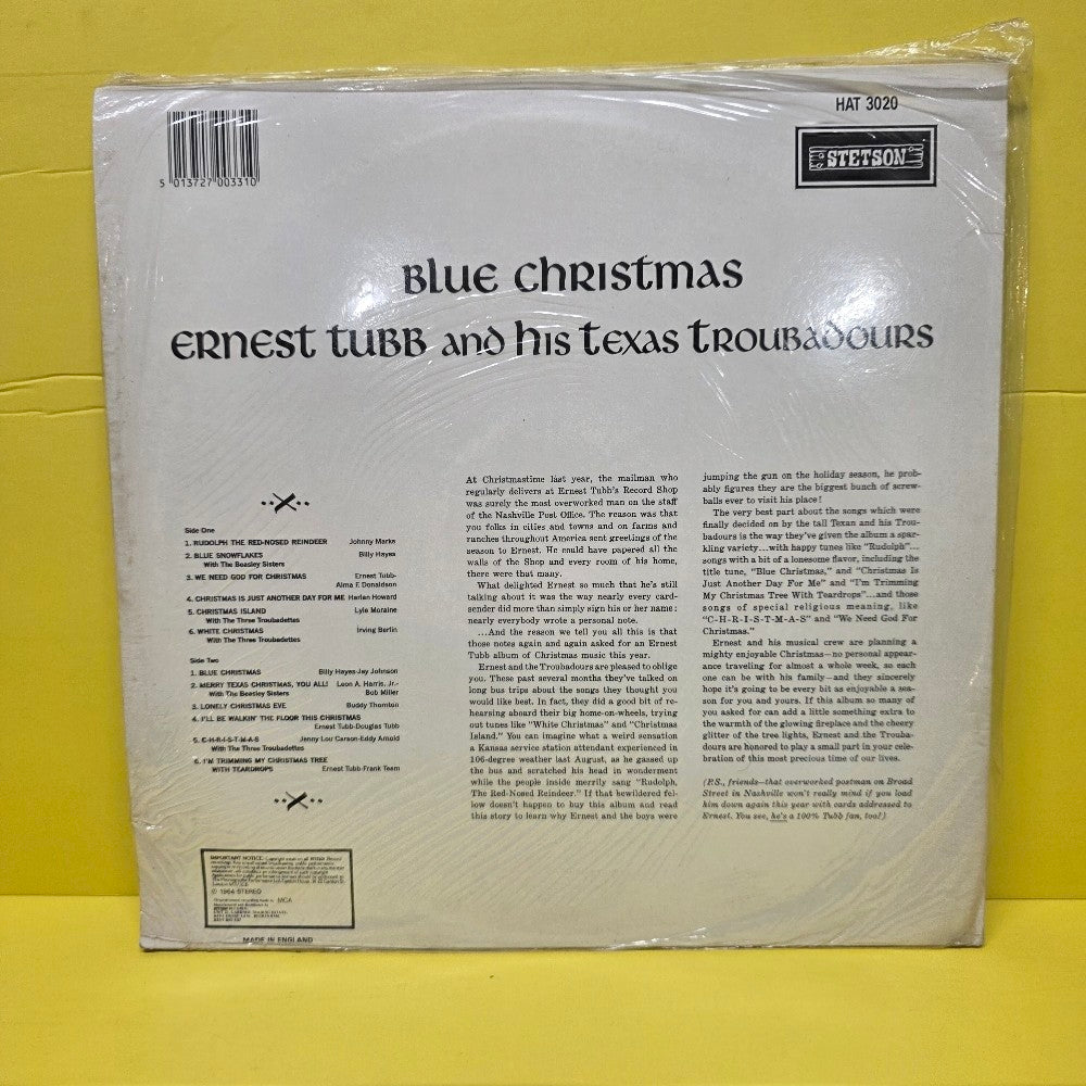 Ernest Tubb And His Texas Troubadours - Blue Christmas - HAT 3020 - New - Sealed - Vinyl Ernest Tubb And His Texas Troubadours - Blue Christmas - HAT 3020 - New - Sealed - Vinyl