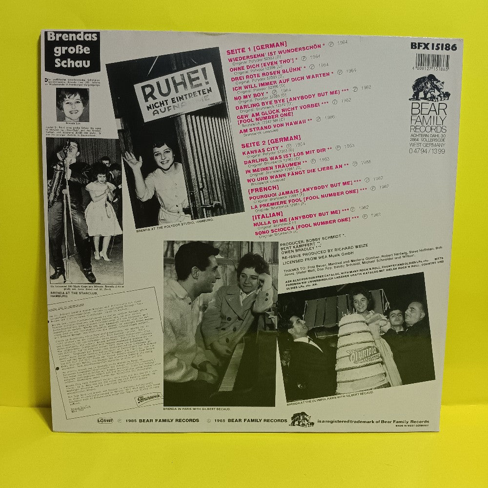 Brenda Lee - Wiedersehn Ist Wunderschön - 1985 - BFX 15186 - Used - VG++ - Vinyl Brenda Lee - Wiedersehn Ist Wunderschön - 1985 - BFX 15186 - Used - VG++ - Vinyl