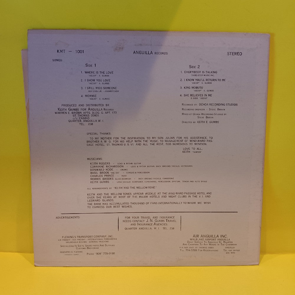 Keith Gumbs & The Mellowtone - Caribbean Experience - 1980 - KMT 1001 - Used - VG++ - Vinyl Keith Gumbs & The Mellowtone - Caribbean Experience - 1980 - KMT 1001 - Used - VG++ - Vinyl