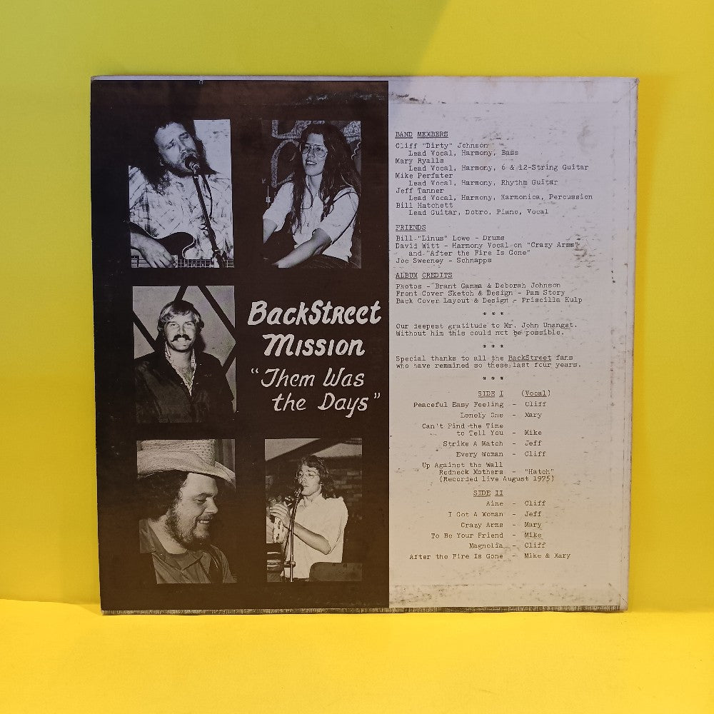 Back Street Mission - Them Was the Days / Cliff Johnson Autographed - 1979 - BSM 079 - Used - VG++ - Vinyl Back Street Mission - Them Was the Days / Cliff Johnson Autographed - 1979 - BSM 079 - Used - VG++ - Vinyl