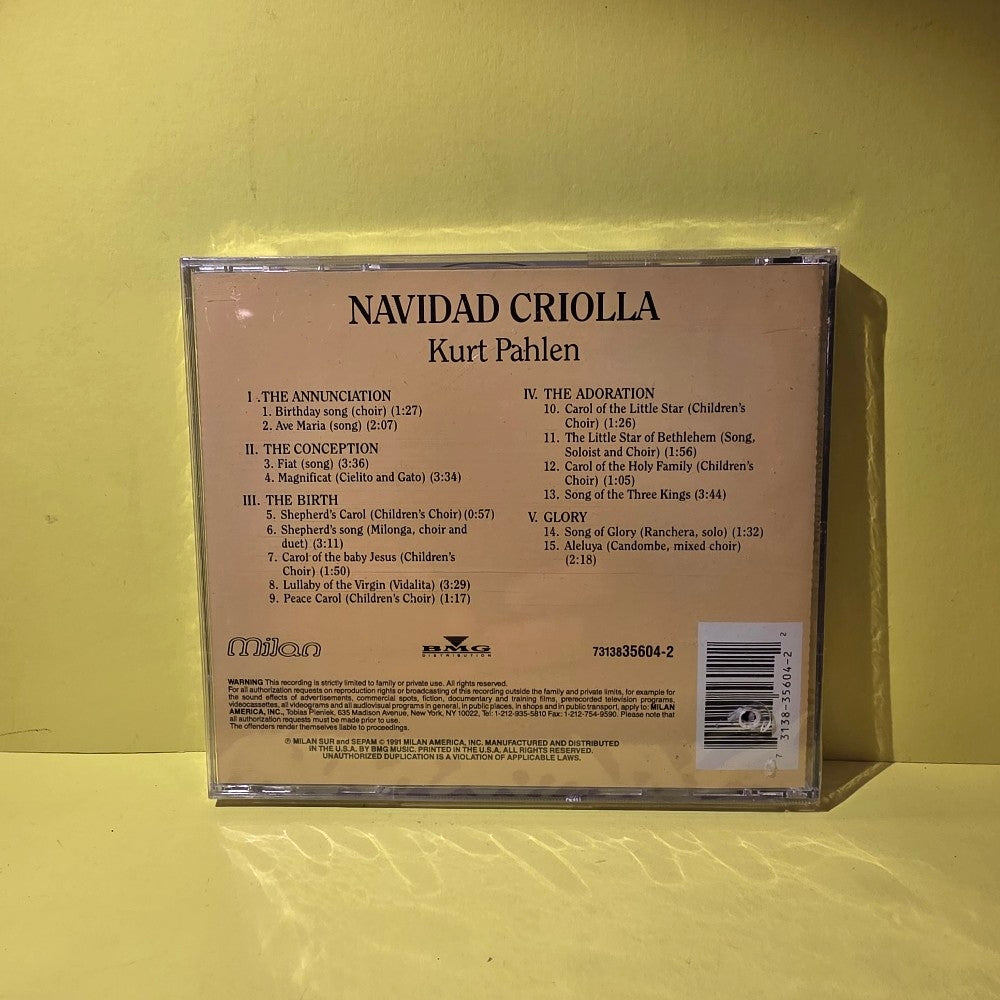 Kurt Pahlen, Carlos Alberto Irigaray - Navidad Criolla - 1991 - 7313835604-2 New - Sealed - CDs Kurt Pahlen, Carlos Alberto Irigaray - Navidad Criolla - 1991 - 7313835604-2 New - Sealed - CDs