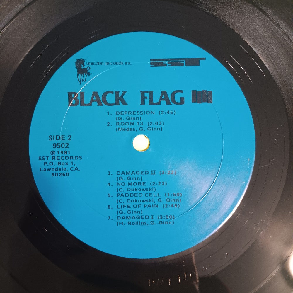 Black Flag - Damaged / Anti-Parent Sticker - 1981 - Unicorn 9502 - Used - VG - Vinyl Black Flag - Damaged / Anti-Parent Sticker - 1981 - Unicorn 9502 - Used - VG - Vinyl