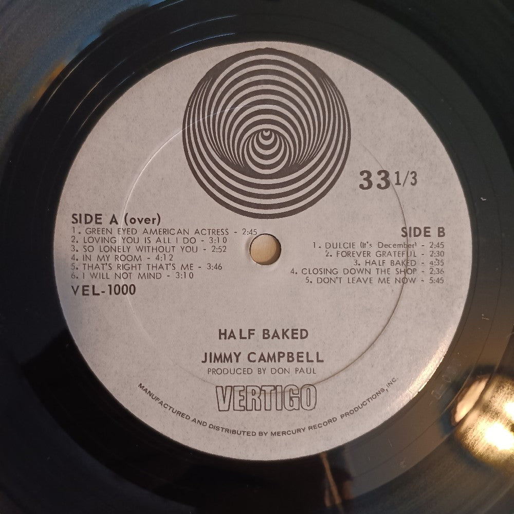 Jimmy Campbell - Half Baked - 1971 - VEL-1000 - Used - VG++ - Vinyl Jimmy Campbell - Half Baked - 1971 - VEL-1000 - Used - VG++ - Vinyl