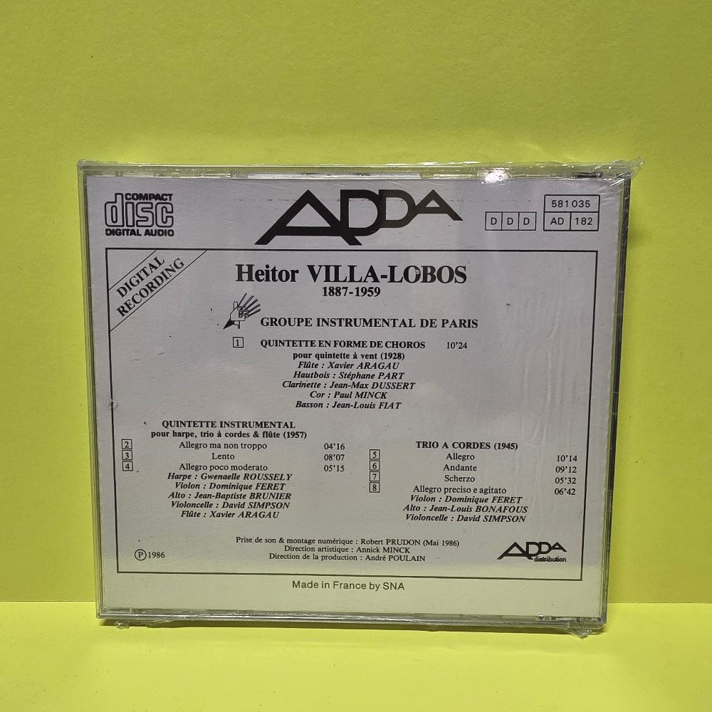 Villa-Lobos Heitor - Quintette En Forme De Choros Quintette Instrumental Trio A Cordes. - 1986 - New - Sealed - CDs Villa-Lobos Heitor - Quintette En Forme De Choros Quintette Instrumental Trio A Cordes. - 1986 - New - Sealed - CDs