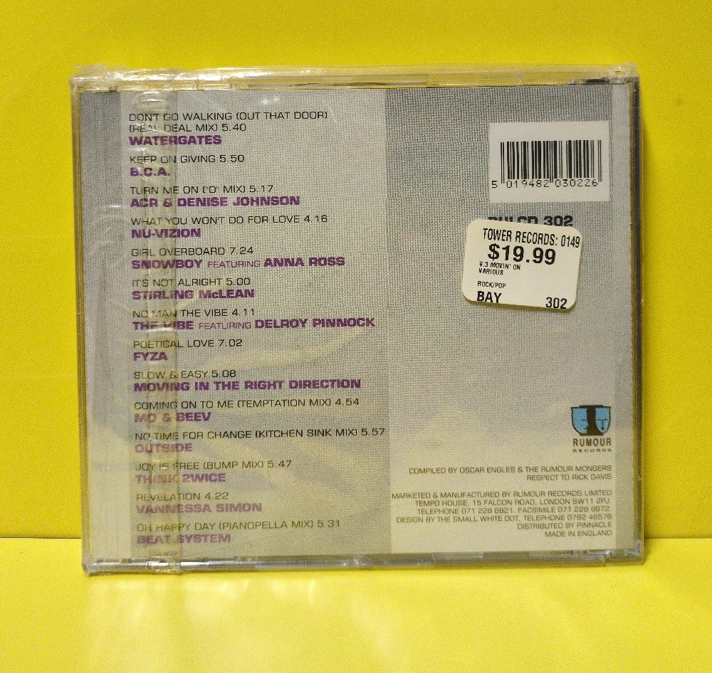 Various - Movin' On 3 - 1993 - RULCD 302 - New - Sealed - CDs - UK Import Various - Movin' On 3 - 1993 - RULCD 302 - New - Sealed - CDs - UK Import