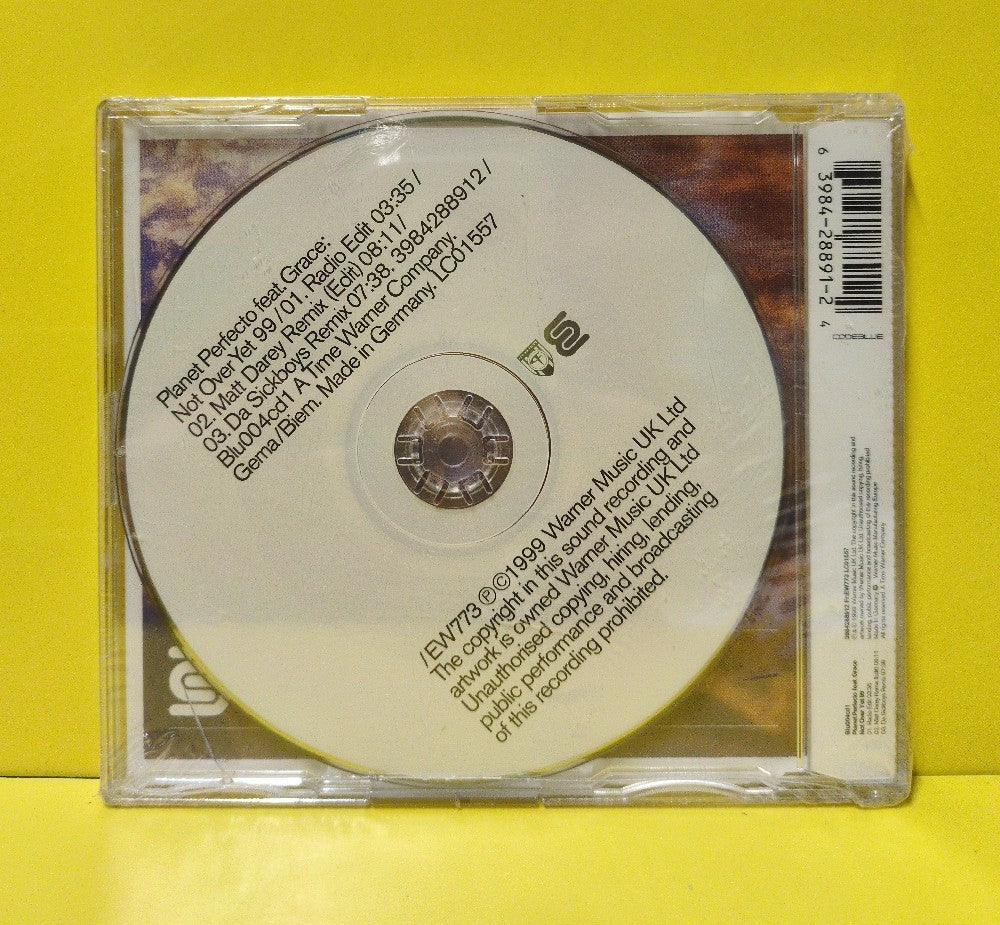 Planet Perfecto Feat. Grace - Not Over Yet 99 - 1999 - Blu004cd1 - New - Sealed - CDs - CD Single - UK & European Import Planet Perfecto Feat. Grace - Not Over Yet 99 - 1999 - Blu004cd1 - New - Sealed - CDs - CD Single - UK & European Import