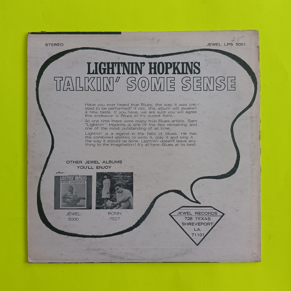 Lightnin' Hopkins - Talkin' Some Sense - 1968 - LPS 5001 - Used - VG++ - Vinyl Lightnin' Hopkins - Talkin' Some Sense - 1968 - LPS 5001 - Used - VG++ - Vinyl