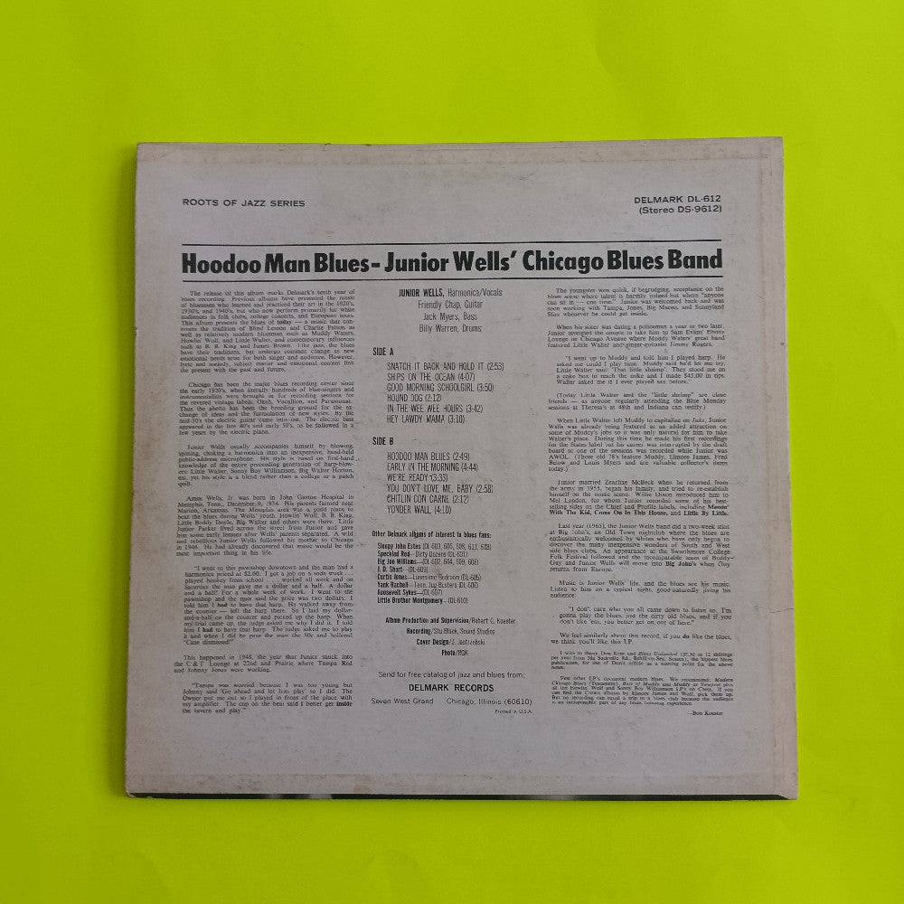 Junior Wells Chicago Blues Band with Buddy Guy - Hoodoo Man Blues OG Stereo - 1965 - DS-9612 - Used - VG++ - Vinyl Junior Wells Chicago Blues Band with Buddy Guy - Hoodoo Man Blues OG Stereo - 1965 - DS-9612 - Used - VG++ - Vinyl