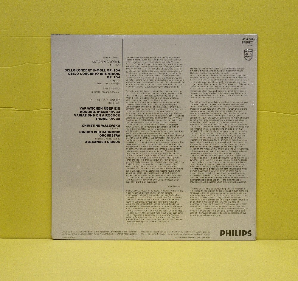 Dvorak / Tschaikowsky, Christine Walevska, London Philharmonic Orchestra, Alexander Gibson - Cellokonzert / Rokoko-Variationen - 1980 - 6527 052 - New - Sealed - Vinyl Dvorak / Tschaikowsky, Christine Walevska, London Philharmonic Orchestra, Alexander Gibson - Cellokonzert / Rokoko-Variationen - 1980 - 6527 052 - New - Sealed - Vinyl
