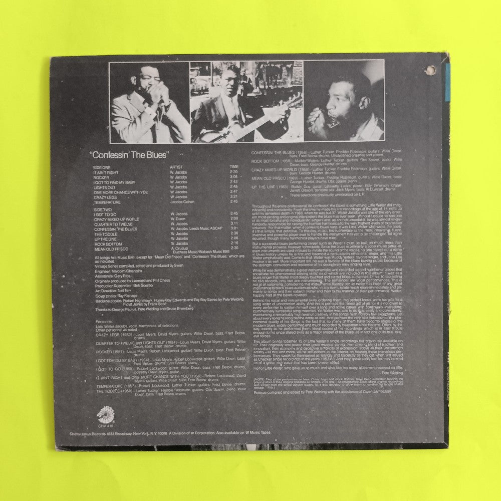 Little Walter - Confessin' The Blues PROMO - 1974 - CHV 416 - Used - VG++ - Vinyl Little Walter - Confessin' The Blues PROMO - 1974 - CHV 416 - Used - VG++ - Vinyl