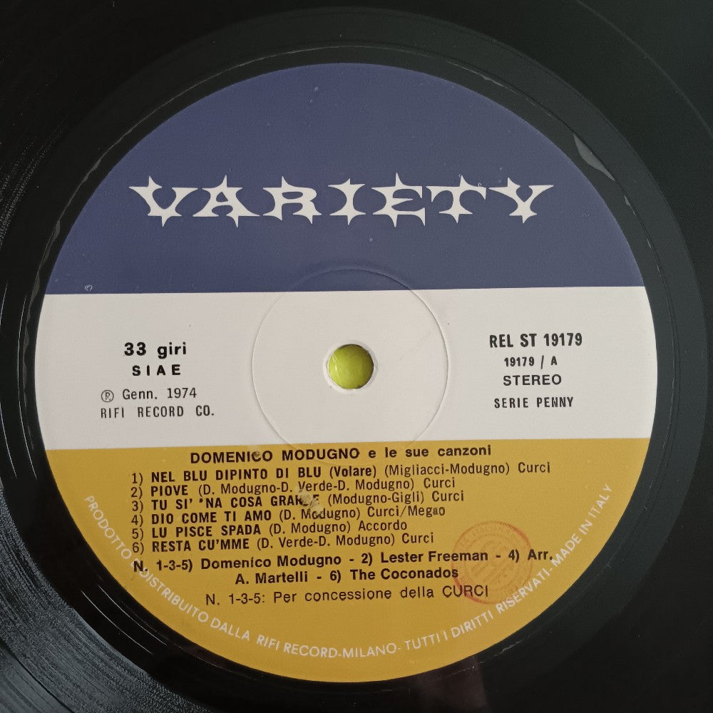 Domenico Modugno - E Le Sue Canzoni ITALY - 1974 - REL-ST 19179 - Used - VG+ - Vinyl Domenico Modugno - E Le Sue Canzoni ITALY - 1974 - REL-ST 19179 - Used - VG+ - Vinyl