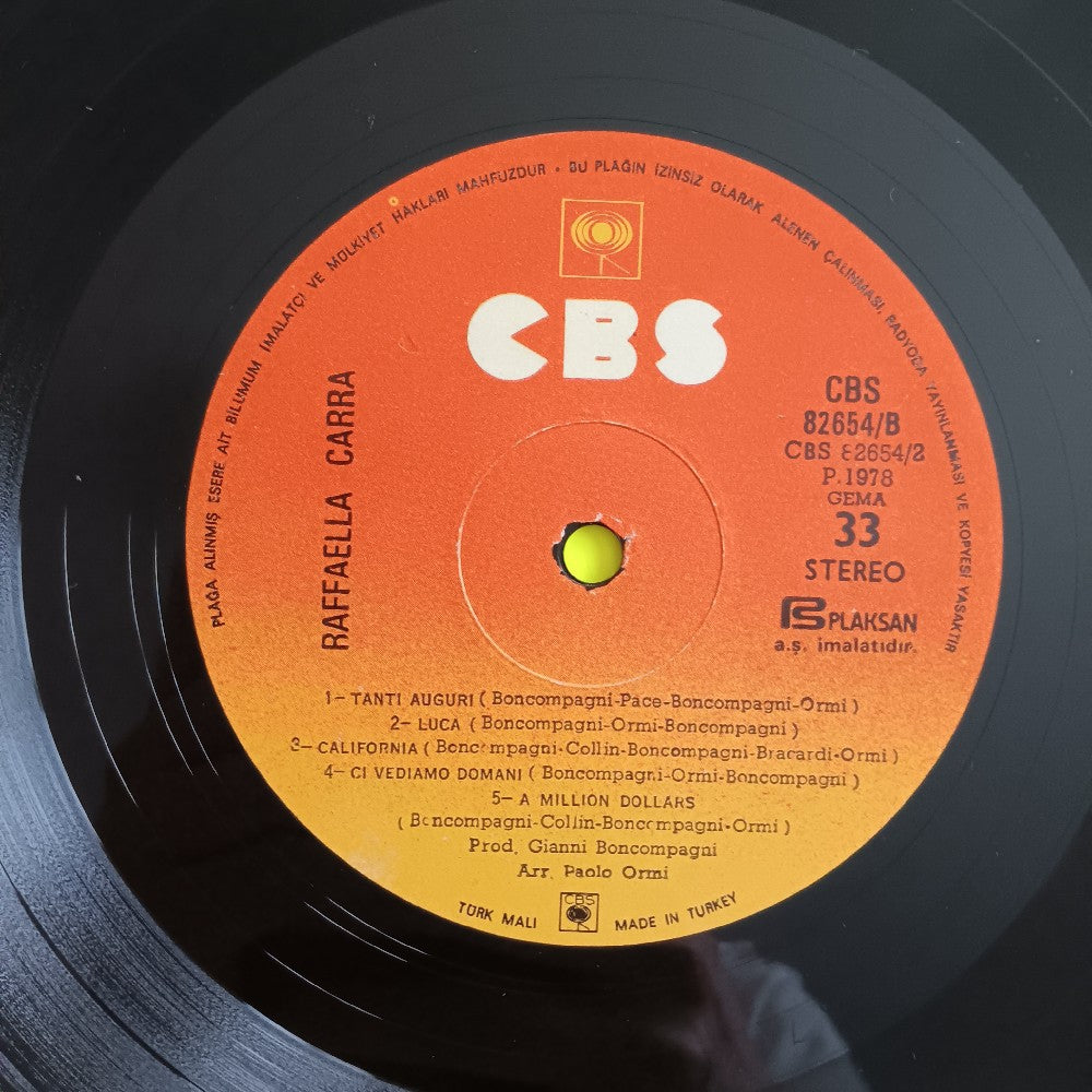 Raffaella Carra - Raffaella Self Titled TURKEY - 1978 - CBS 82654 - Used - VG - Vinyl Raffaella Carra - Raffaella Self Titled TURKEY - 1978 - CBS 82654 - Used - VG - Vinyl