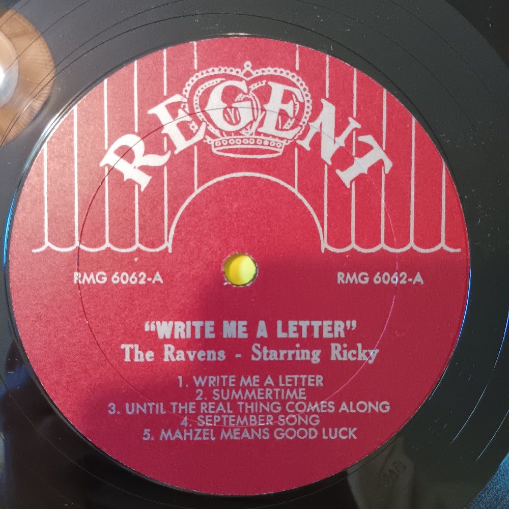 The Ravens Starring Ricky - Write Me A Letter IN SHRINK - 1957 - RMG 6062 - Used - VG++ - Vinyl The Ravens Starring Ricky - Write Me A Letter IN SHRINK - 1957 - RMG 6062 - Used - VG++ - Vinyl