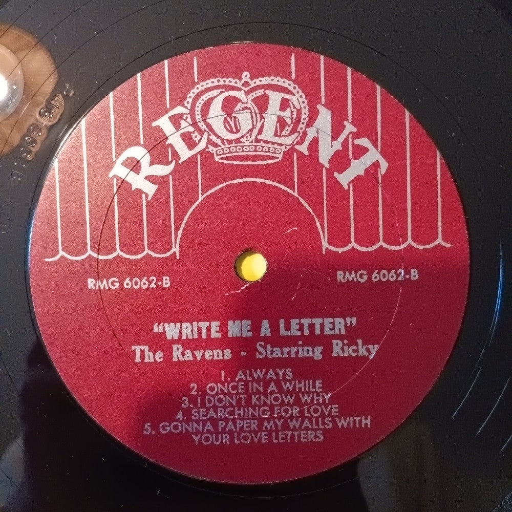 The Ravens Starring Ricky - Write Me A Letter IN SHRINK - 1957 - RMG 6062 - Used - VG++ - Vinyl The Ravens Starring Ricky - Write Me A Letter IN SHRINK - 1957 - RMG 6062 - Used - VG++ - Vinyl