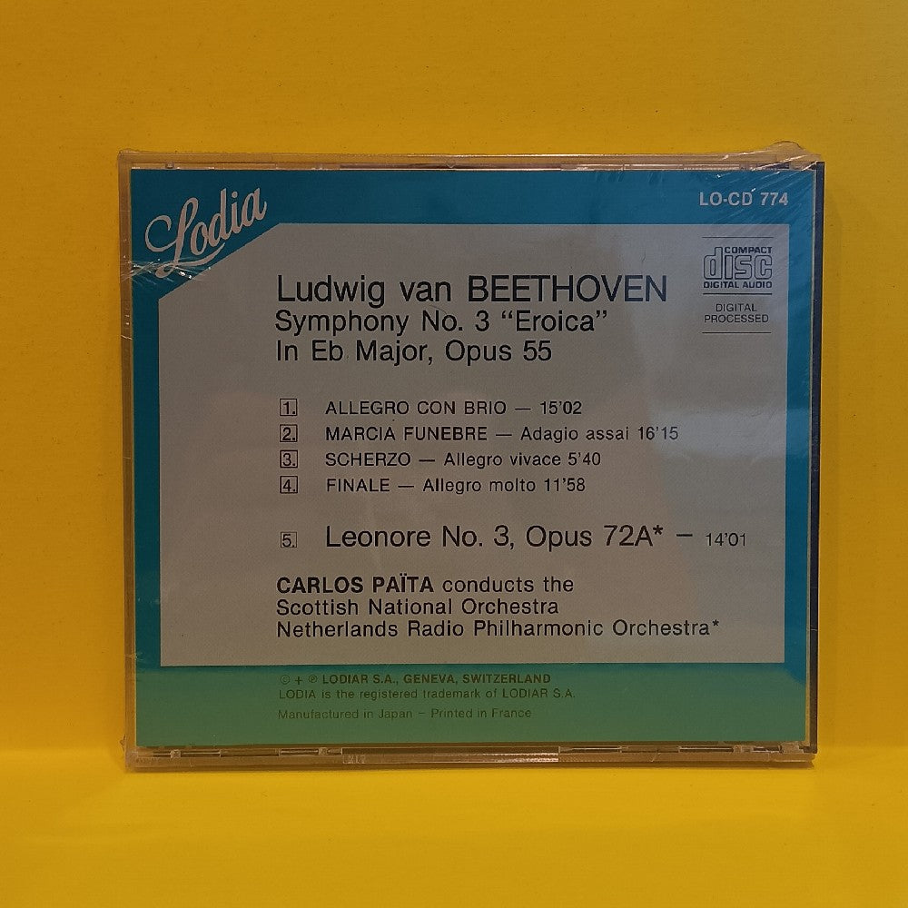 Beethoven / Royal Scottish National Orchestra /Carlos Païta - Symphony No.3 Eroica - Overture Leonore No. 3 Op. 72 - 1987 - LO-CD 774 - New - Sealed - CDs Beethoven / Royal Scottish National Orchestra /Carlos Païta - Symphony No.3 Eroica - Overture Leonore No. 3 Op. 72 - 1987 - LO-CD 774 - New - Sealed - CDs