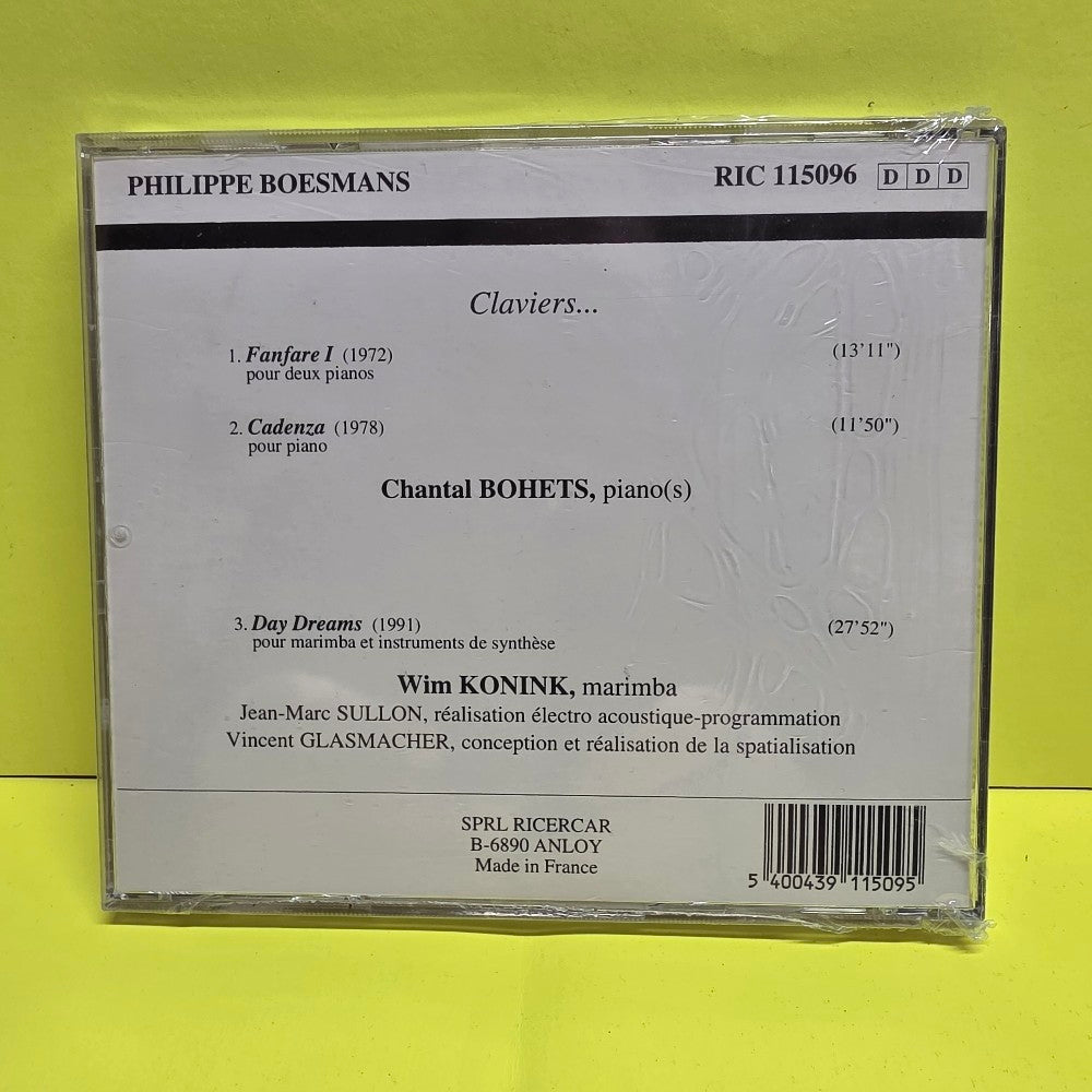 Philippe Boesmans - Claviers - 1991 - RIC 115096 - New - Sealed - CDs Philippe Boesmans - Claviers - 1991 - RIC 115096 - New - Sealed - CDs