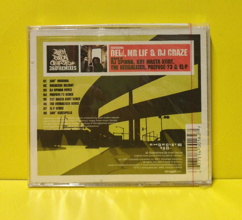 Push Button Objects Featuring Del The Funky Homosapien, Mr. Lif & DJ Craze - 360° Remixes - 2001 - CHLT016CD - New - Sealed - CDs Push Button Objects Featuring Del The Funky Homosapien, Mr. Lif & DJ Craze - 360° Remixes - 2001 - CHLT016CD - New - Sealed - CDs