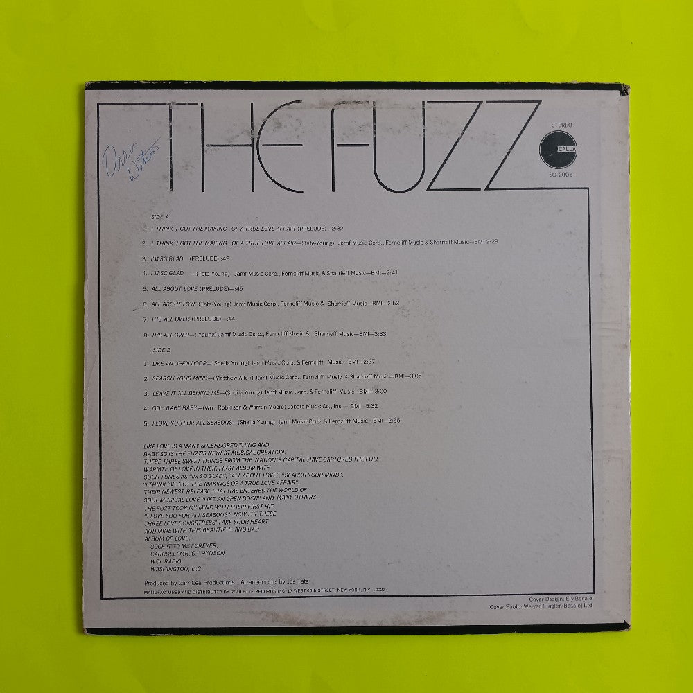 The Fuzz - The Fuzz / Self Titled - 1971 - SC-2001 - Used - VG++ - Vinyl The Fuzz - The Fuzz / Self Titled - 1971 - SC-2001 - Used - VG++ - Vinyl