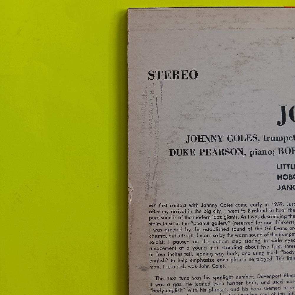 Johnny Coles - Little Johnny C OG Stereo RVG Ear - 1963 - BST 84144 - Used - VG++ - Vinyl Johnny Coles - Little Johnny C OG Stereo RVG Ear - 1963 - BST 84144 - Used - VG++ - Vinyl