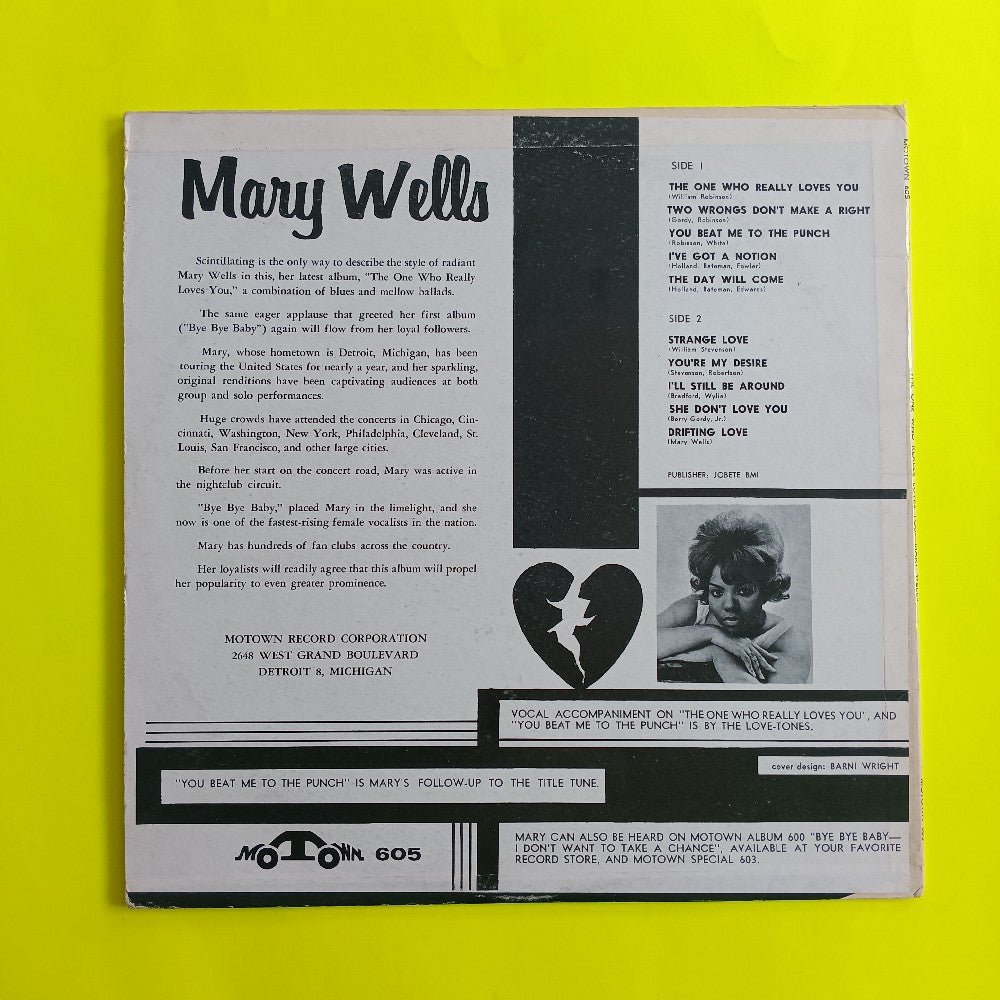 Mary Wells - The One Who Really Loves You - 1962 - MT 605 - Used - VG - Vinyl Mary Wells - The One Who Really Loves You - 1962 - MT 605 - Used - VG - Vinyl