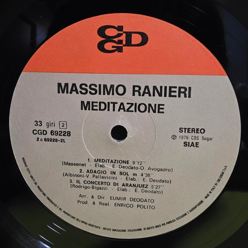 Ranieri - Meditazione - 1976 - CGD 69228 - Used - EX - Vinyl Ranieri - Meditazione - 1976 - CGD 69228 - Used - EX - Vinyl