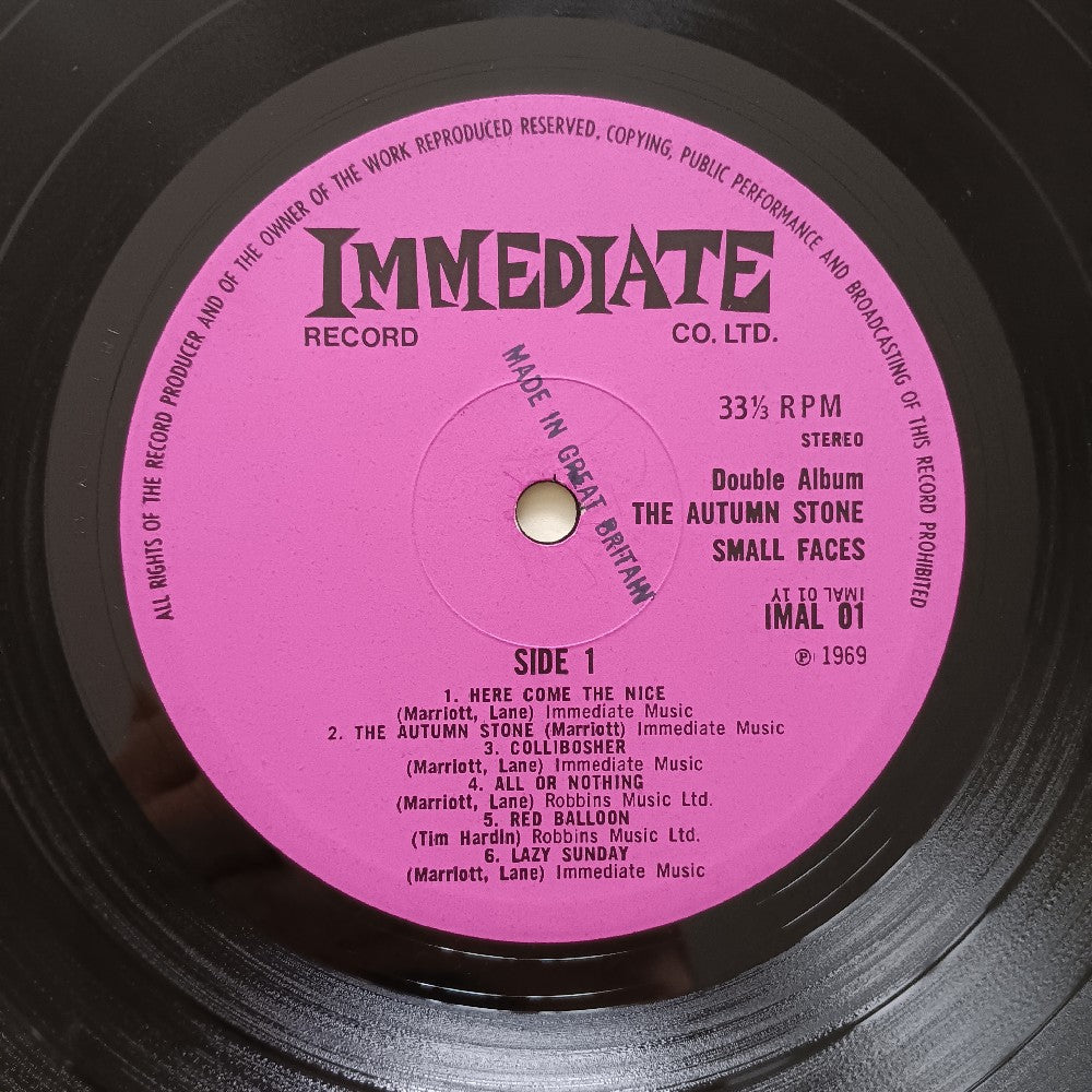 Small Faces - The Autumn Stone UK OG Pink Label - 1969 - IMAL01 IMAL02 - Used - VG+ - Vinyl Small Faces - The Autumn Stone UK OG Pink Label - 1969 - IMAL01 IMAL02 - Used - VG+ - Vinyl