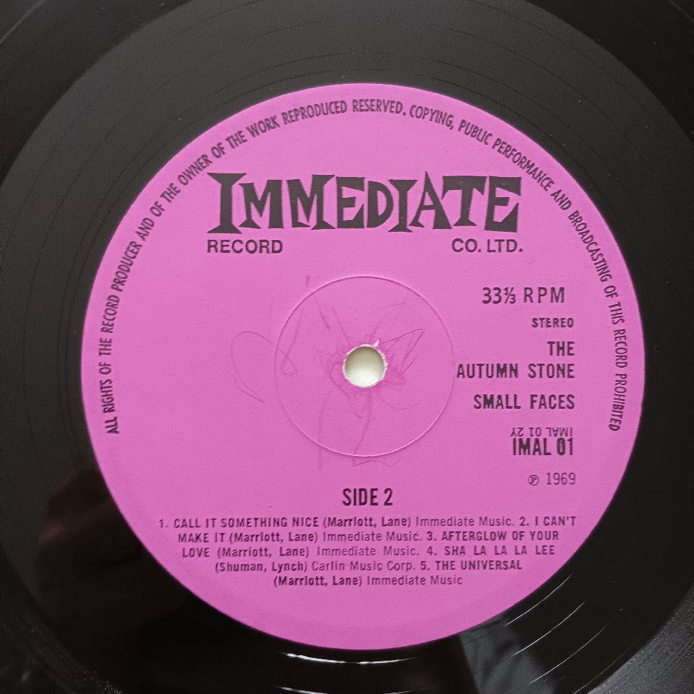 Small Faces - The Autumn Stone UK OG Pink Label - 1969 - IMAL01 IMAL02 - Used - VG+ - Vinyl Small Faces - The Autumn Stone UK OG Pink Label - 1969 - IMAL01 IMAL02 - Used - VG+ - Vinyl