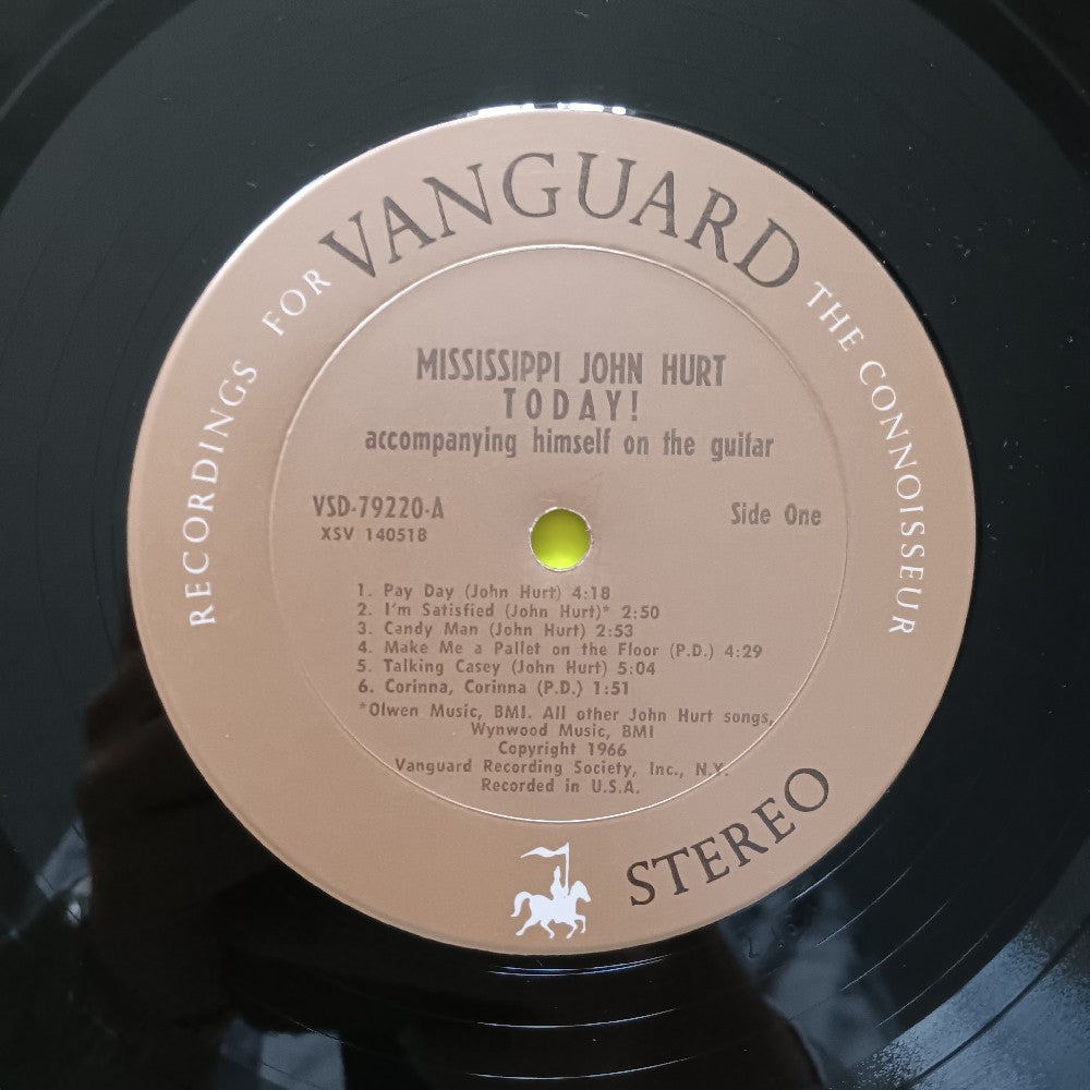 Mississippi John Hurt - Today OG - 1966 - VSD 79220 - Used - VG+ - Vinyl Mississippi John Hurt - Today OG - 1966 - VSD 79220 - Used - VG+ - Vinyl