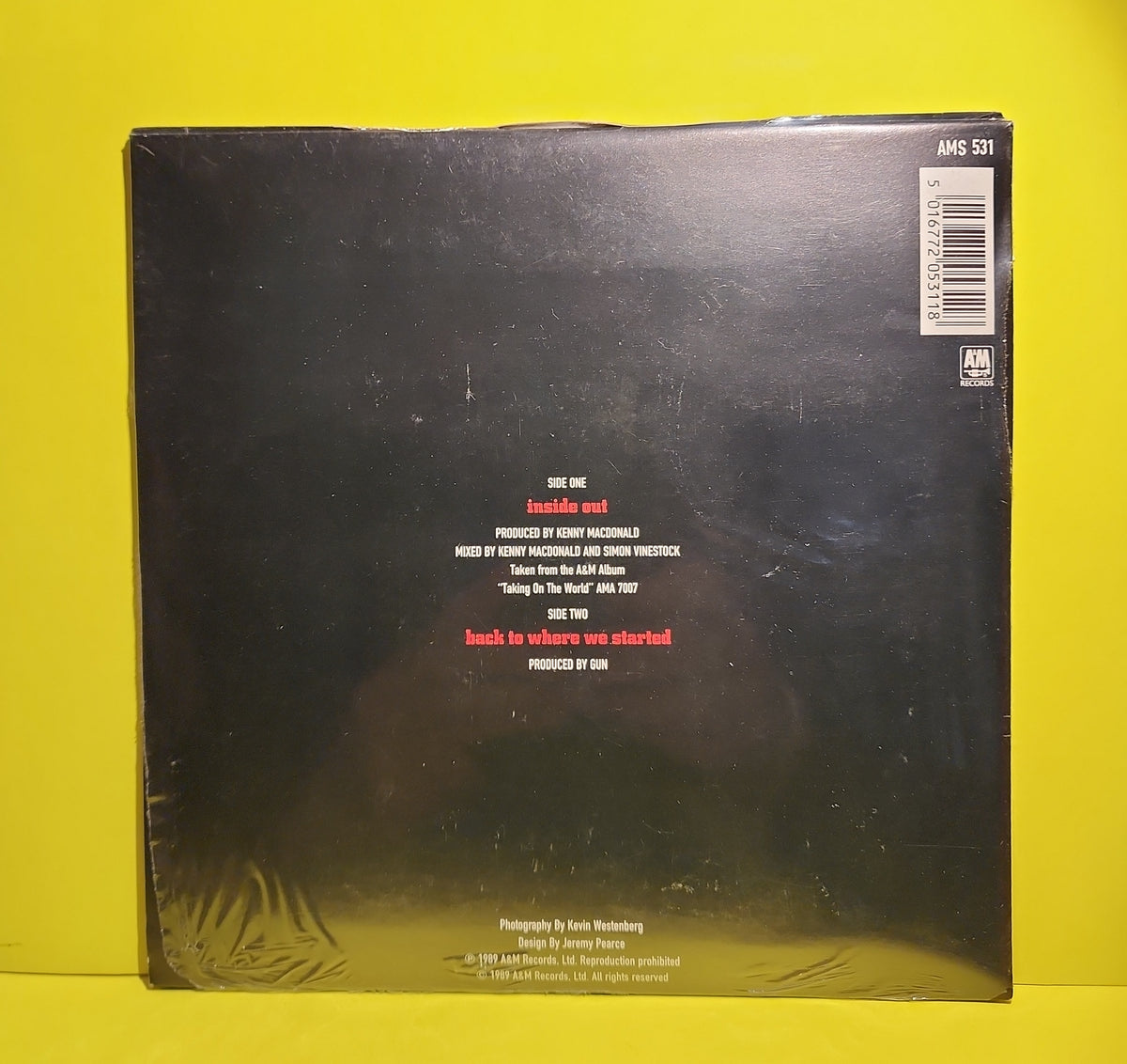 Gun  - 7" Inside Out - 1989 - AMS 531 New - Sealed - Vinyl