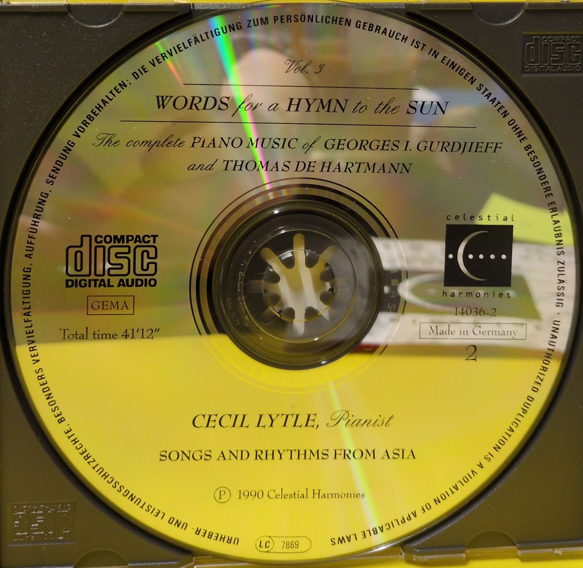 Georges I. Gurdjieff, Thomas De Hartmann, Cecil Lytle - Words For A Hymn To The Sun: The Complete Piano Music Of Georges I. Gurdjieff And Thomas De Hartmann Vol. 3 - 14035-2 Used - VG++ - 2xCD