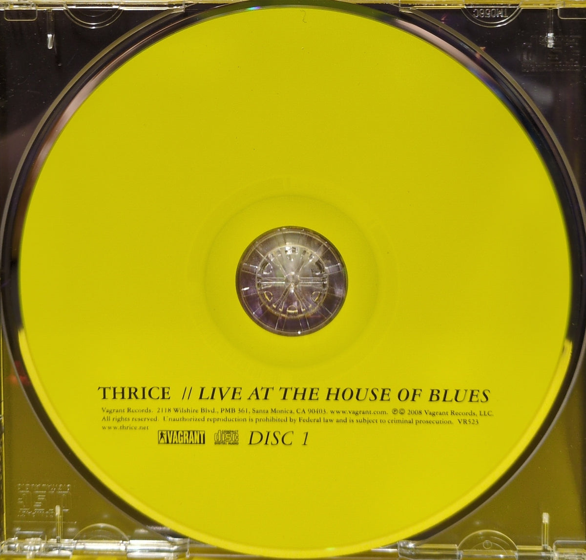 Thrice - Live At The House Of Blues - 2008 - VR523 Used - VG++ - 2xCD/DVD Set