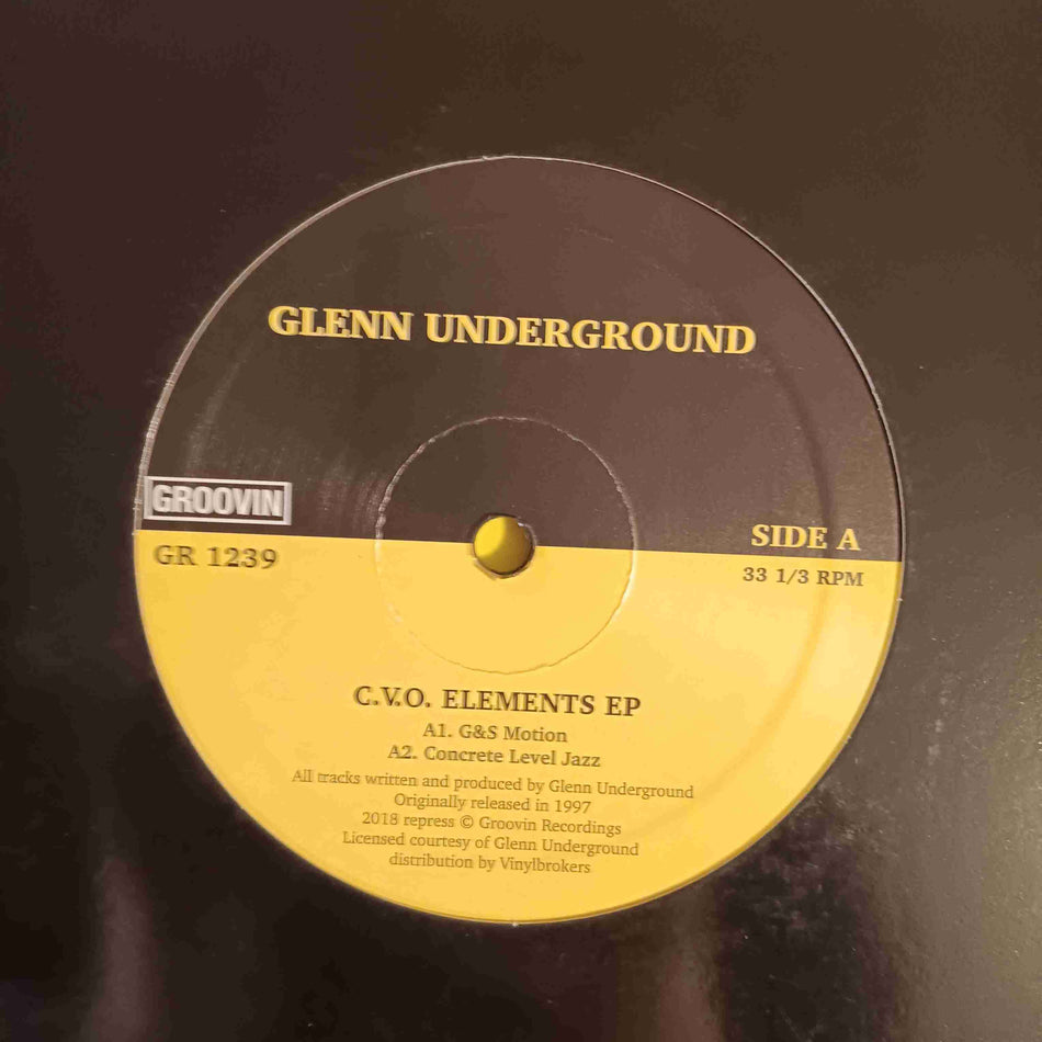 Glenn Underground - C.V.O. Elements EP (Italy Deep House 12") - 2018 - GR 1239 Used - VG++ - Vinyl