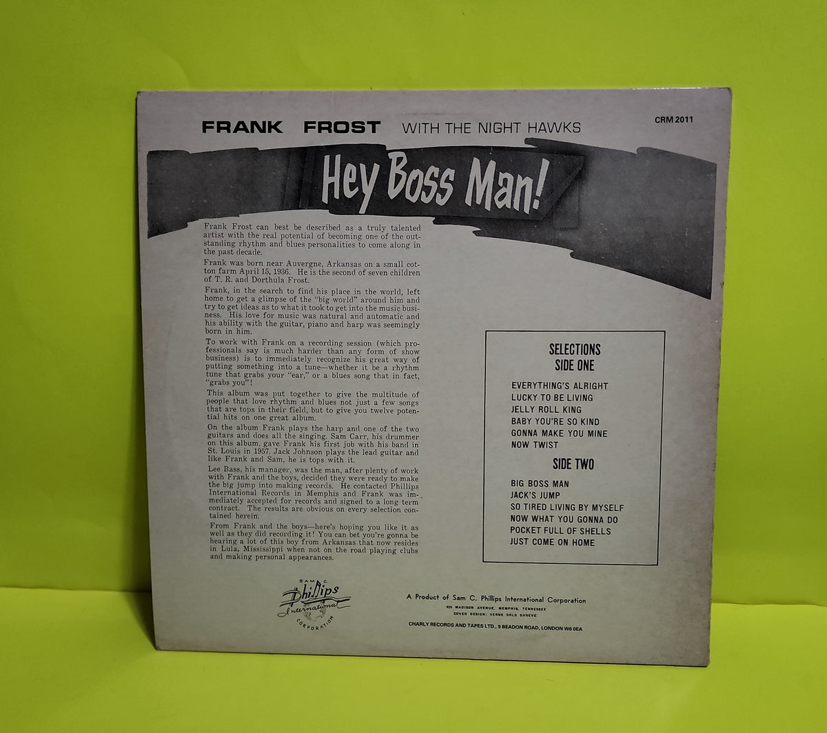 Frank Frost With The Night Hawks - Hey Boss Man - 1981 - CRM 2011 Used - EX - Vinyl