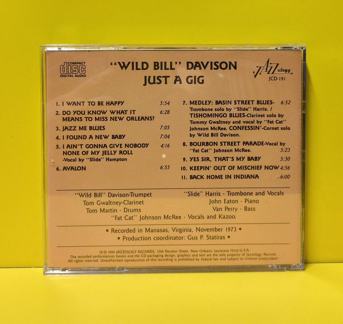 Wild Bill Davison - Just A Gig - 1990 - JCD-191 Used - EX - CDs