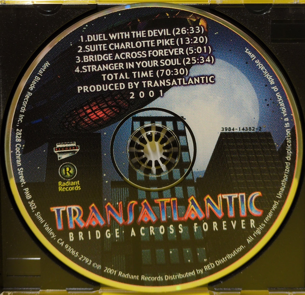 TransAtlantic - Bridge Across Forever - 2012 - 3984-14382-2 Used - VG+ - CDs - Reissue